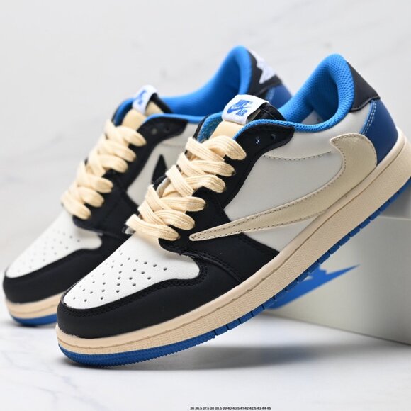 Jordan 1 Retro x Fragment Design x Travis Scott Low Blue - Picture 1 of 9